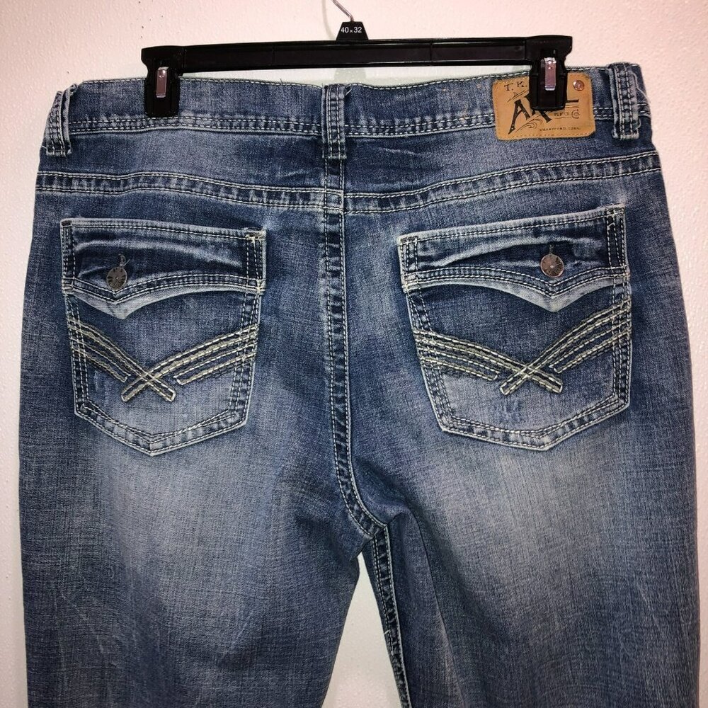 TK Axel Mens 40 x 32 Medium Wash Slim Fit Boot Cut Denim Jeans